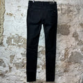 Amiri MX1 Black Leather Black Denim Jeans Sz 30