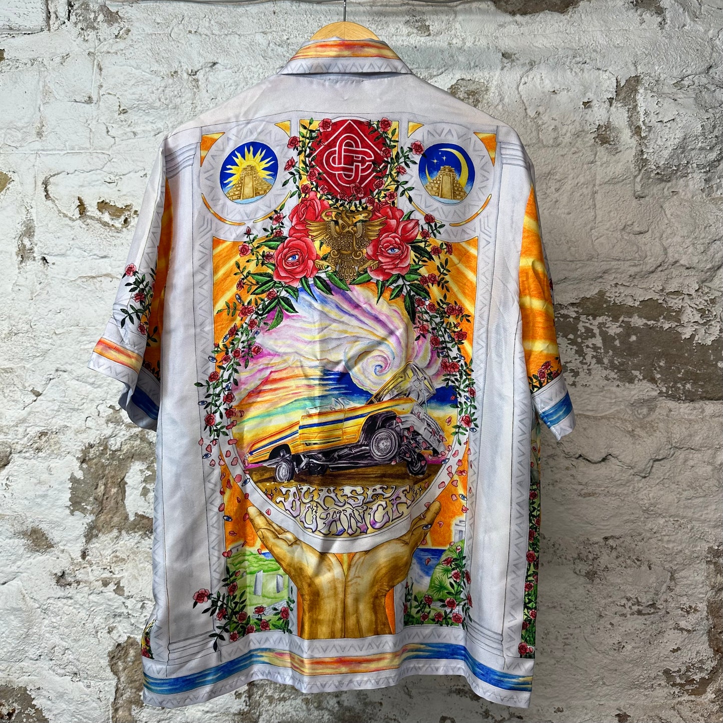 Casablanca La Tornade De Rose Silk Button Up Shirt Sz M