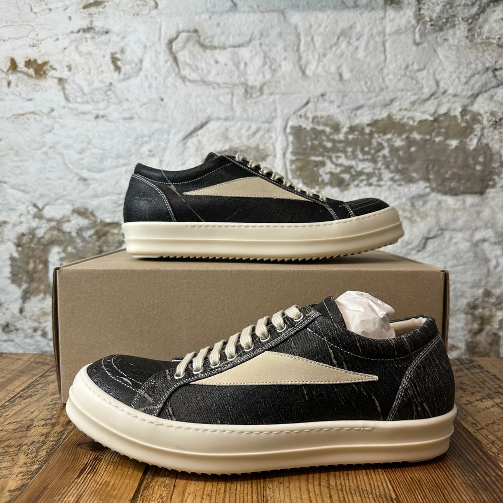 Rick Owens Vintage Black Washed Foil Milk Sneaker DS