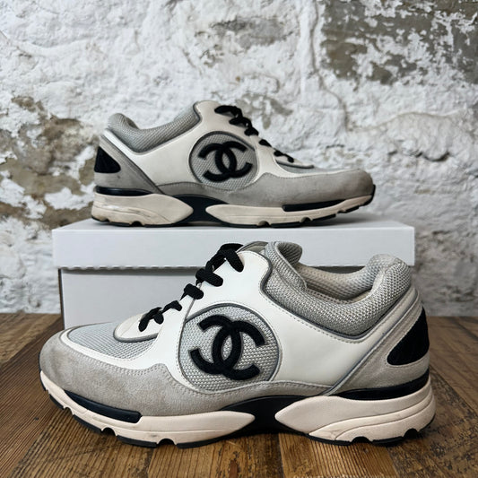 Chanel Black CC Gray Suede Trainer Sz 12 (45) No Box