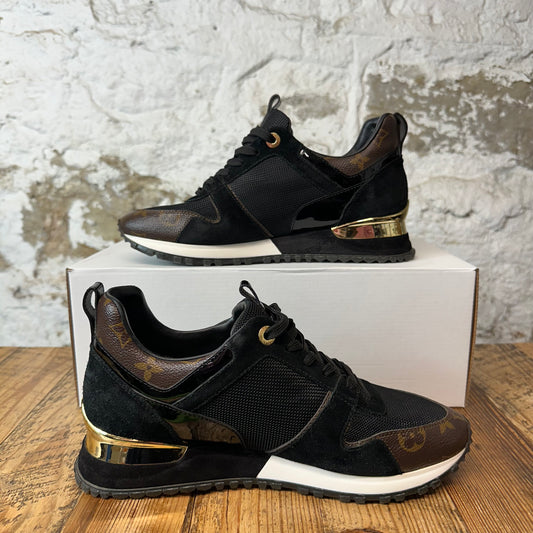 Louis Vuitton Black Brown Monogram Runaway Sneaker Sz 6.5 (39)