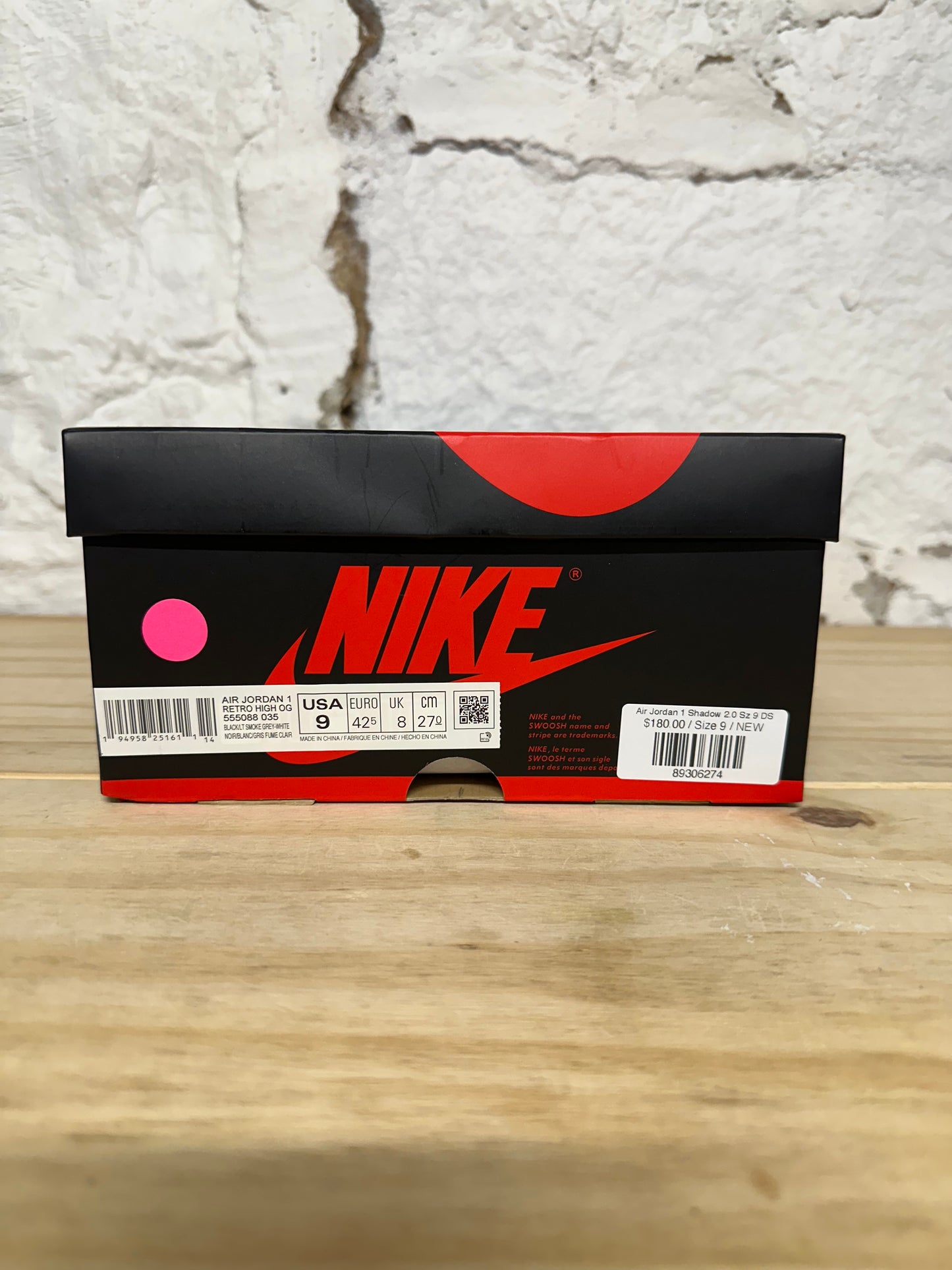 Air Jordan 1 High Shadow 2.0 Sz 9 DS