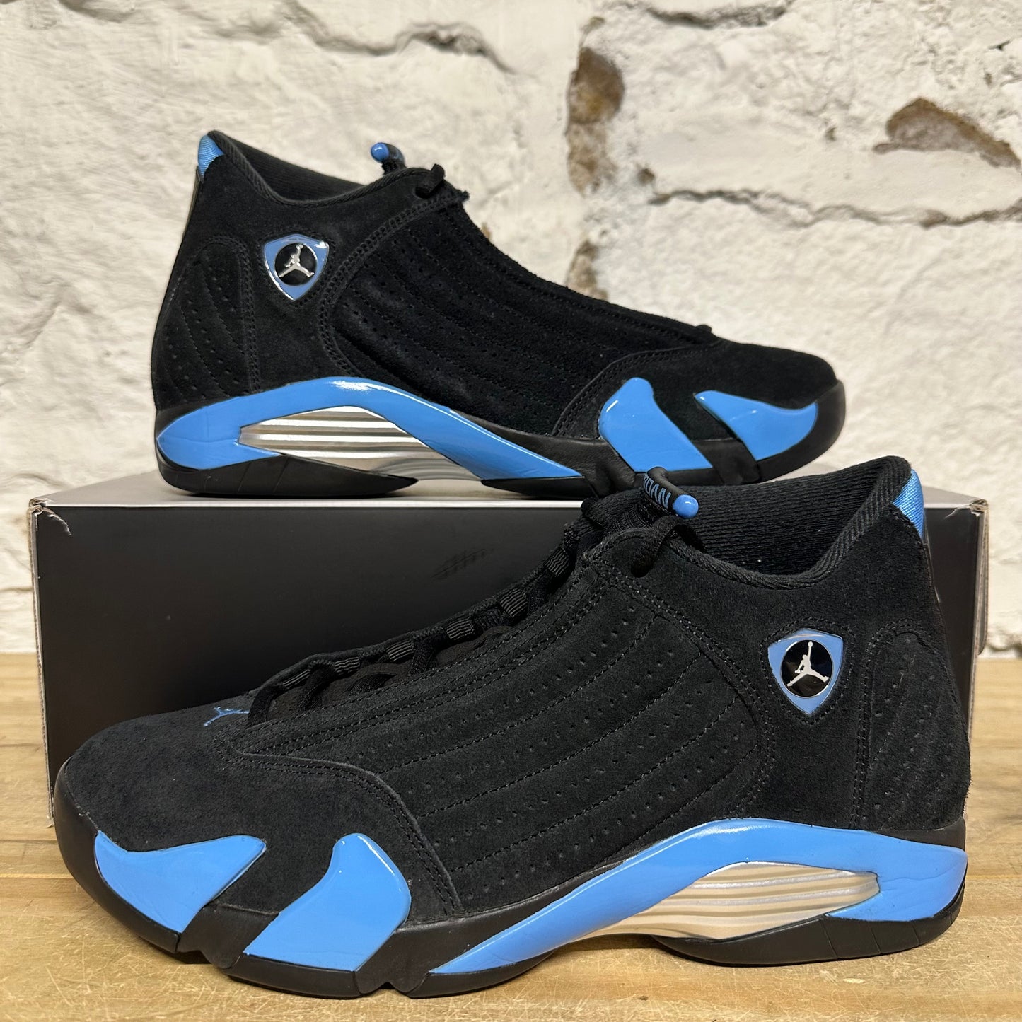 Air Jordan 14 Black University Blue Sz 10