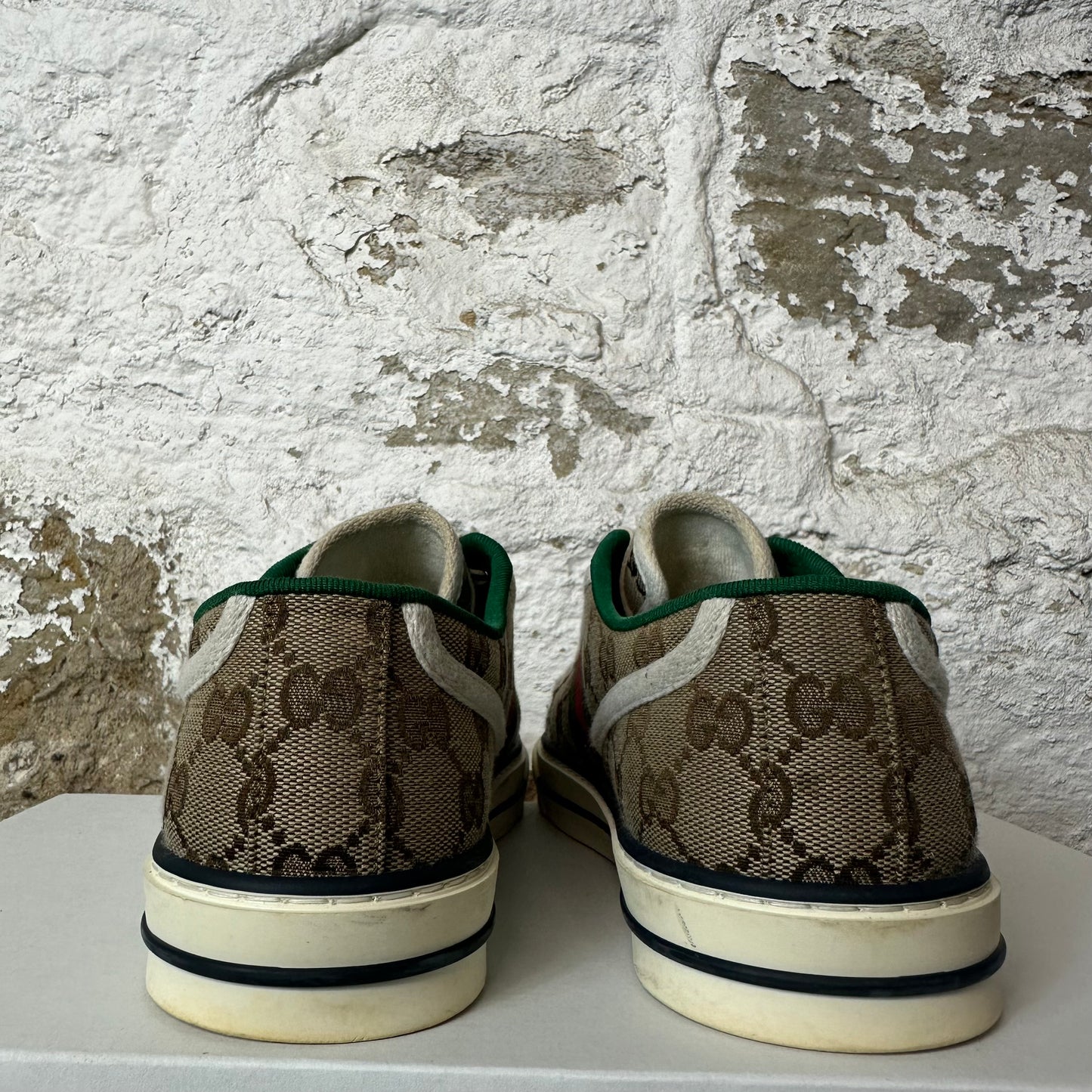 Gucci Tennis 1977 Brown Monogram Sneaker Sz 5 No Box