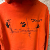 Off White X Logo Orange Hoodie Sz M