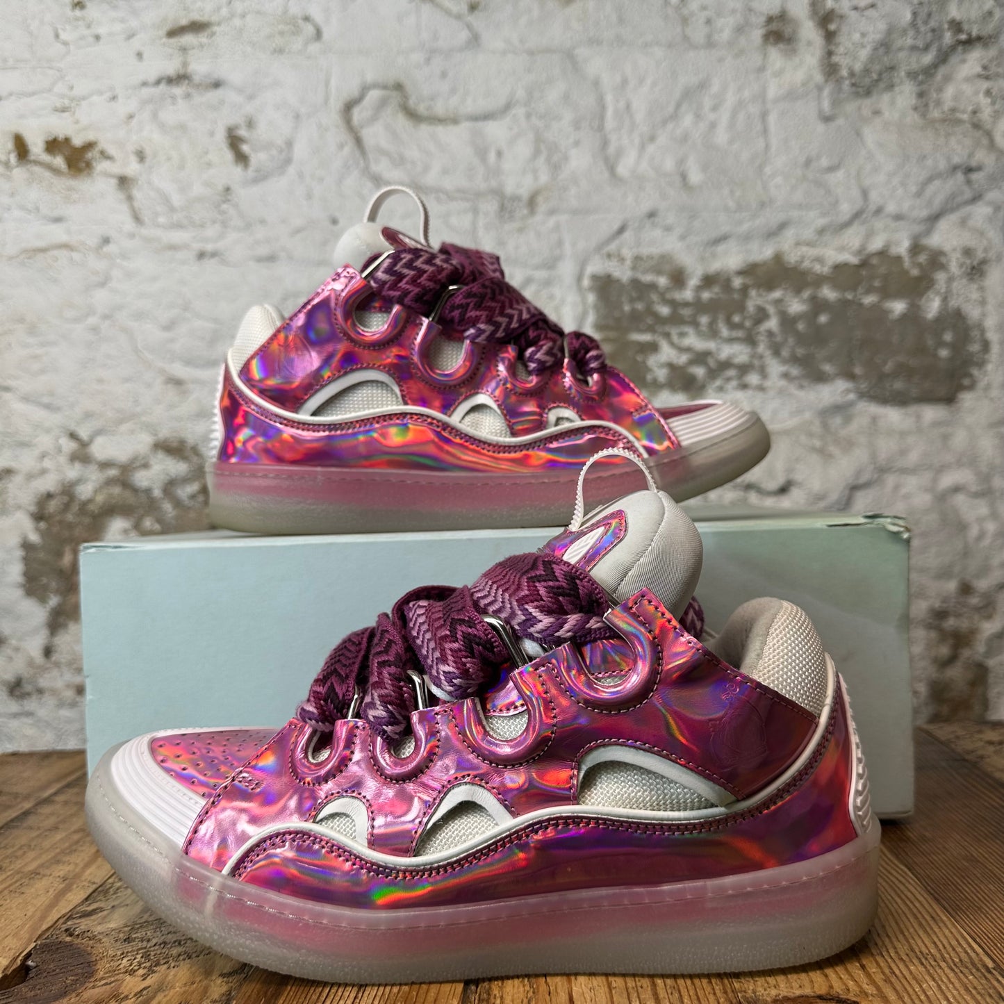 Lanvin Curb Rose White Sneaker Sz 9 (42)