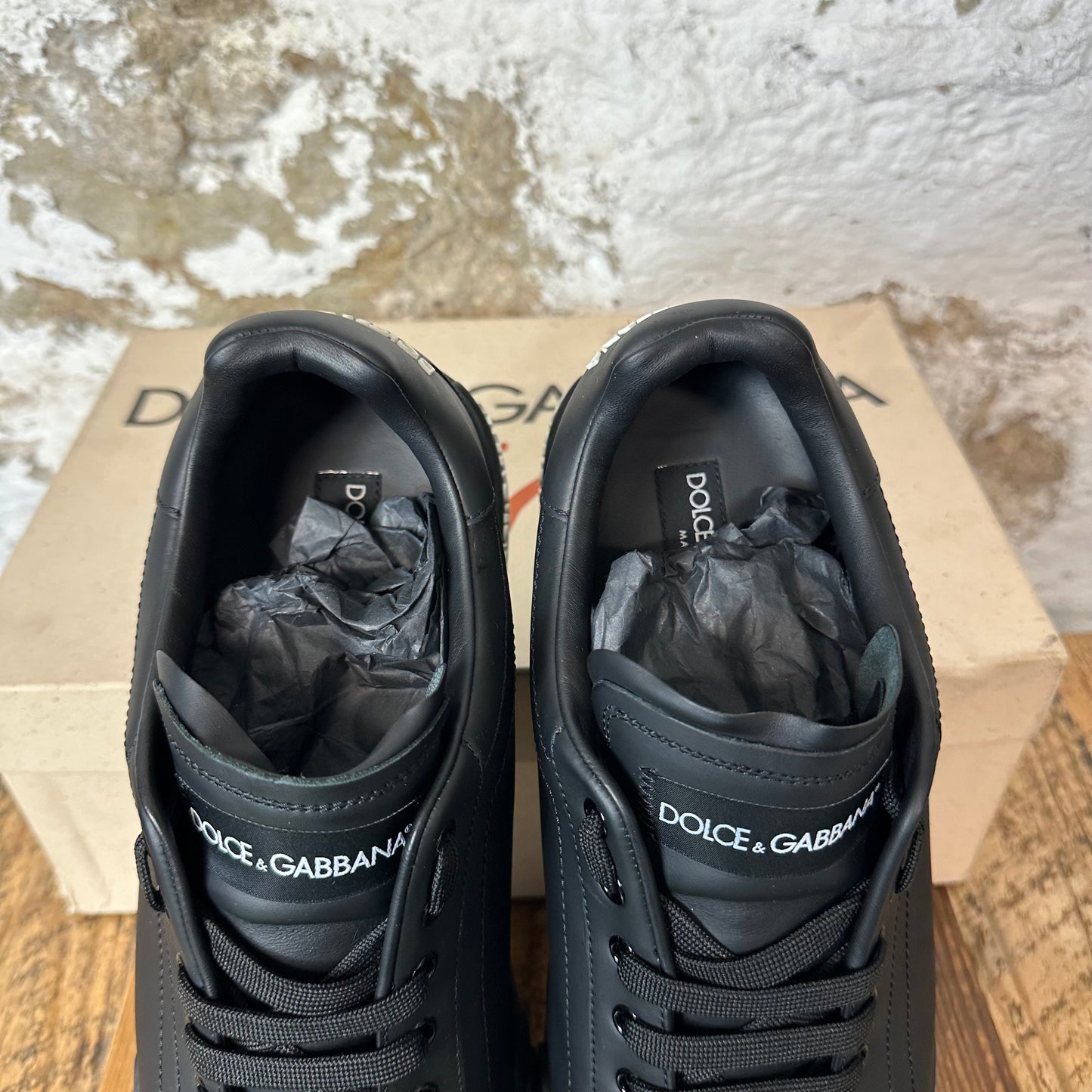 Dolce Gabbana Triple Black Portofino Sneaker Sz 11 (44)