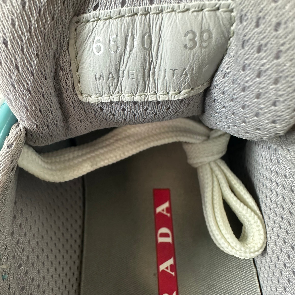 Prada Americas Cup Turquoise Rubber Sneaker Sz 6.5 (39)