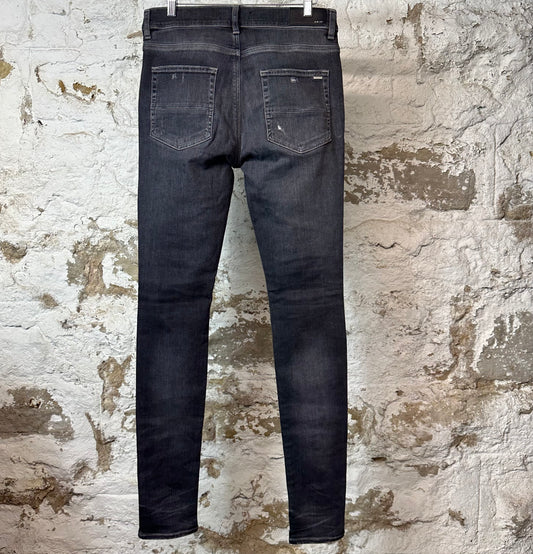 Amiri MX1 Black Paisley Grey Denim Jeans Sz 31