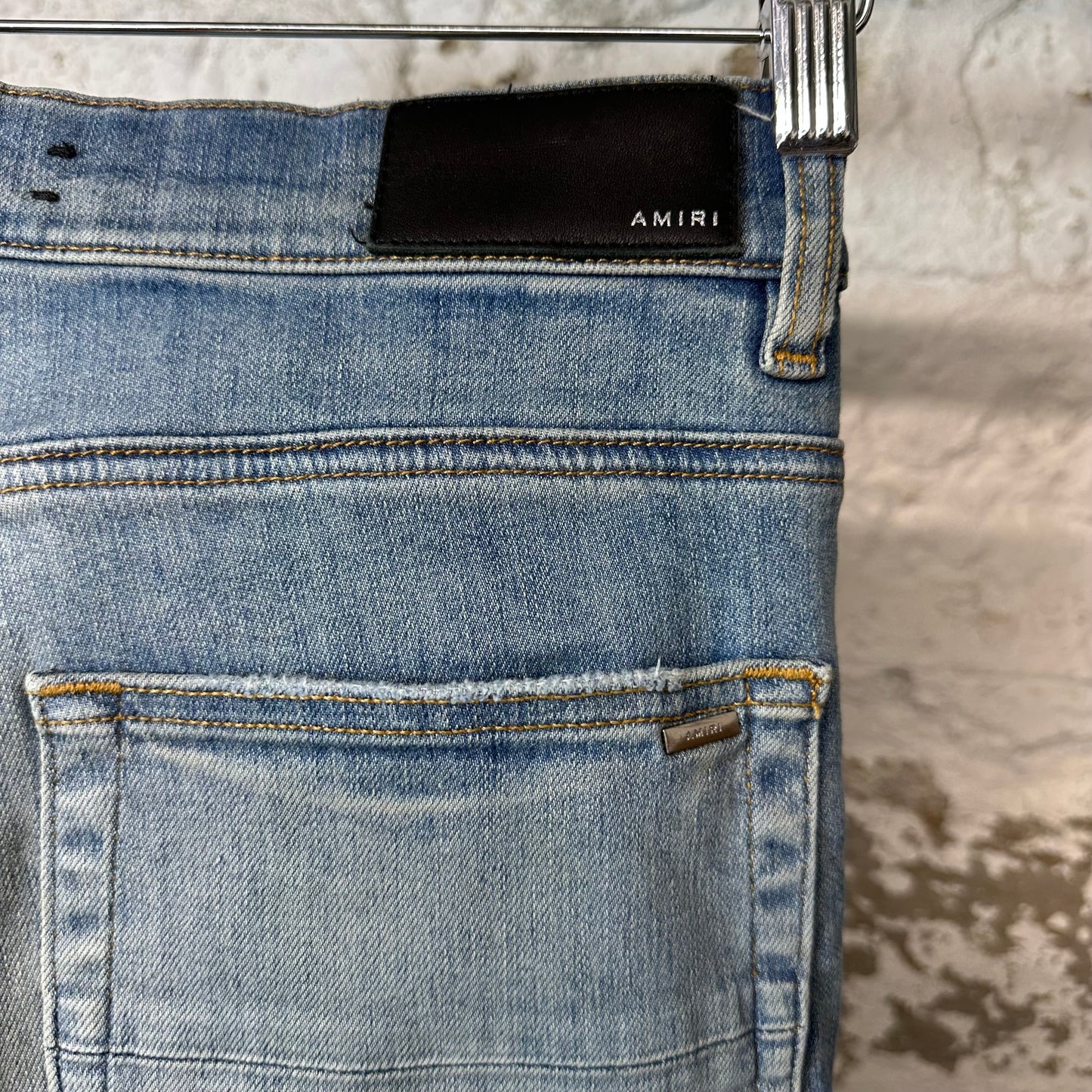 Amiri Purple Old English Blue Denim Jeans Sz 31