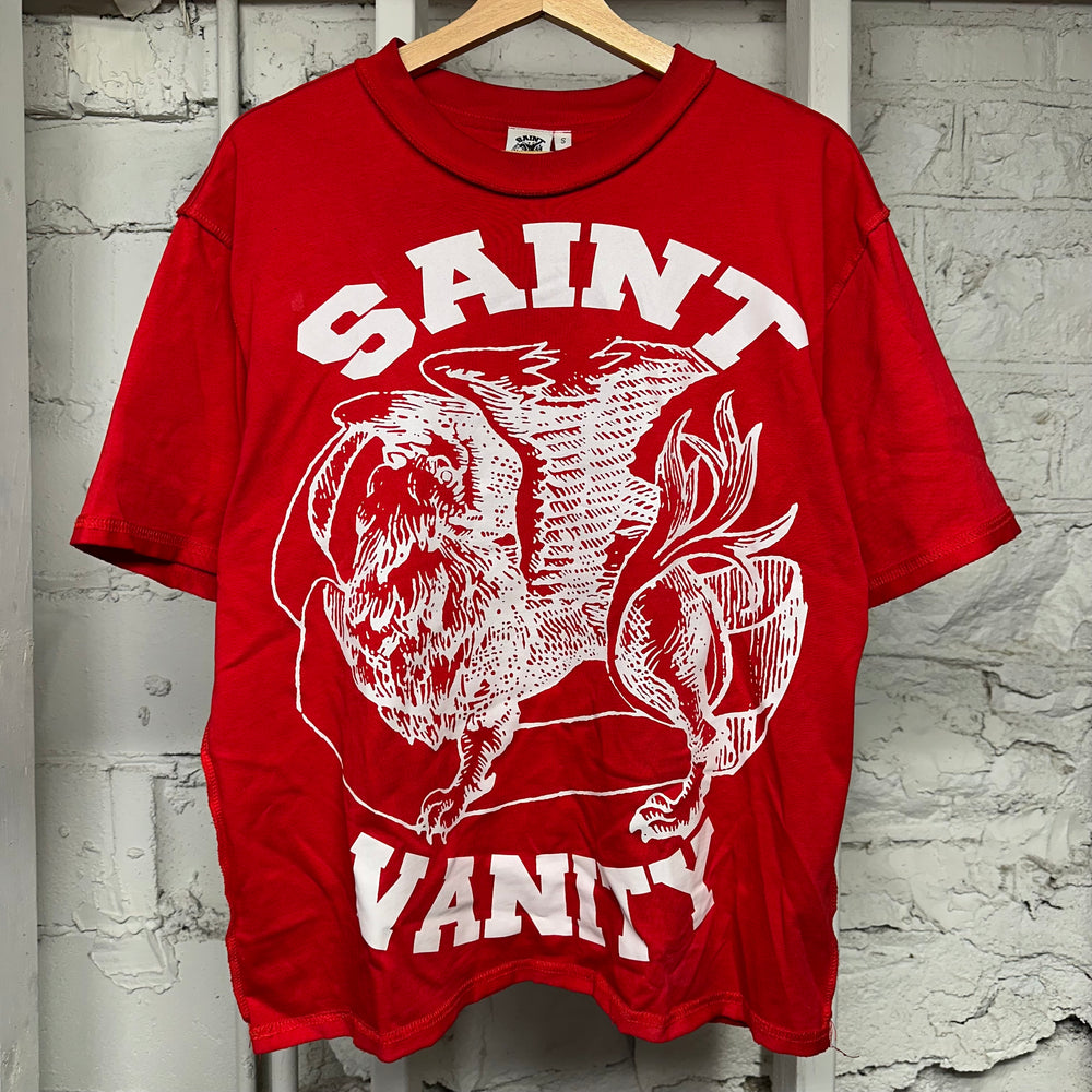 Saint Vanity Red White Griffin T-Shirt Sz S