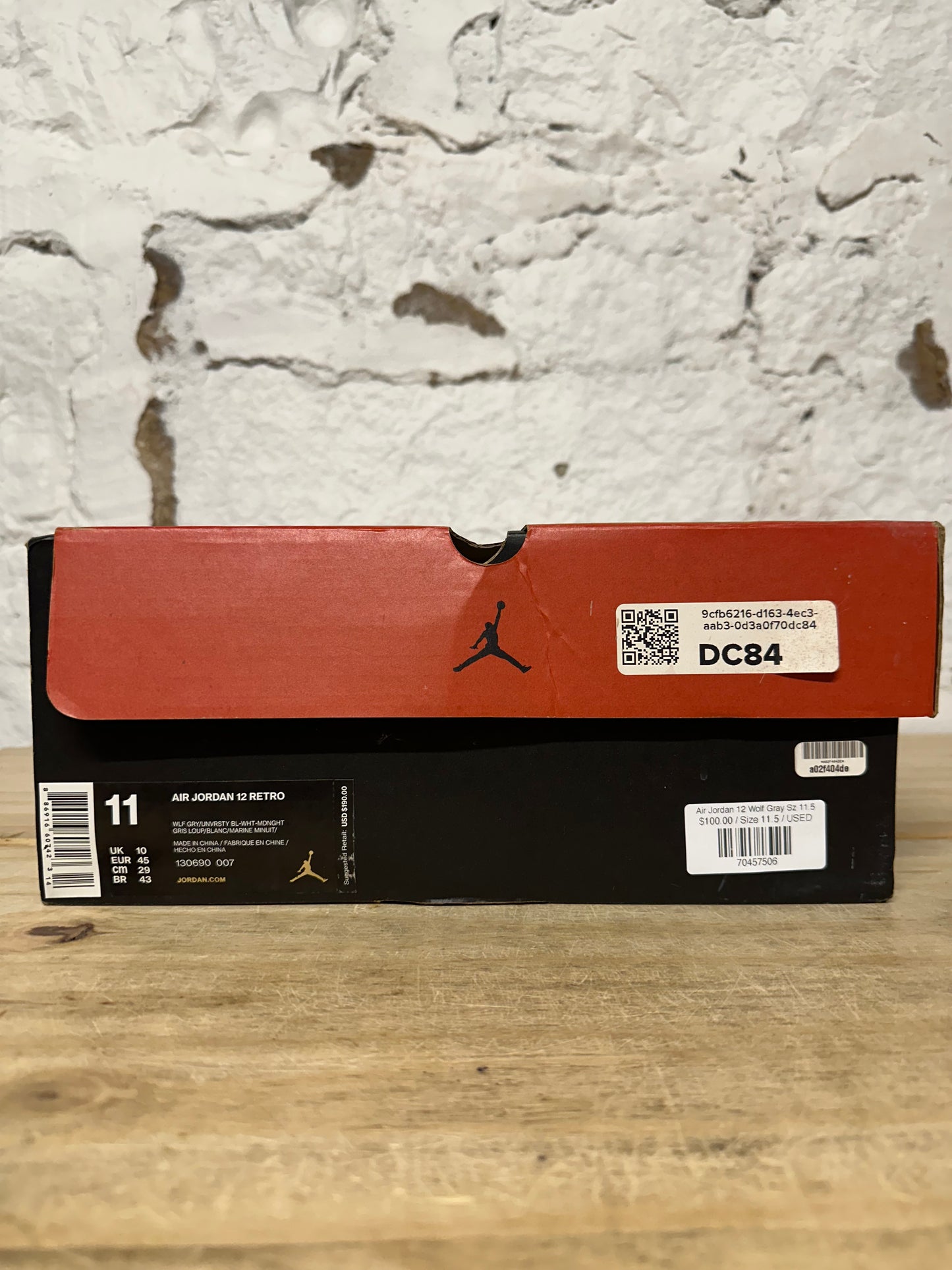 Air Jordan 12 Wolf Gray Sz 11.5