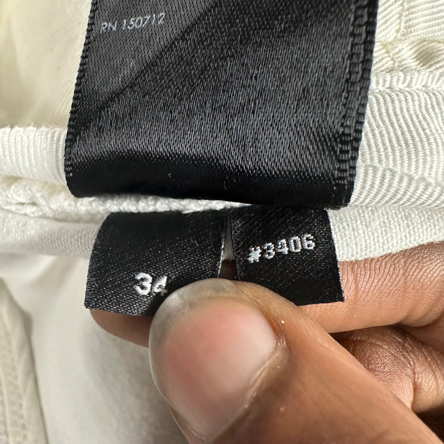 Amiri MX1 White Leather White Denim Jeans Sz 34