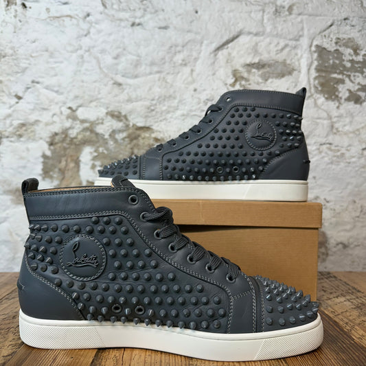 Christian Louboutin High Grey Leather Spike Sneaker Sz 11 (44)