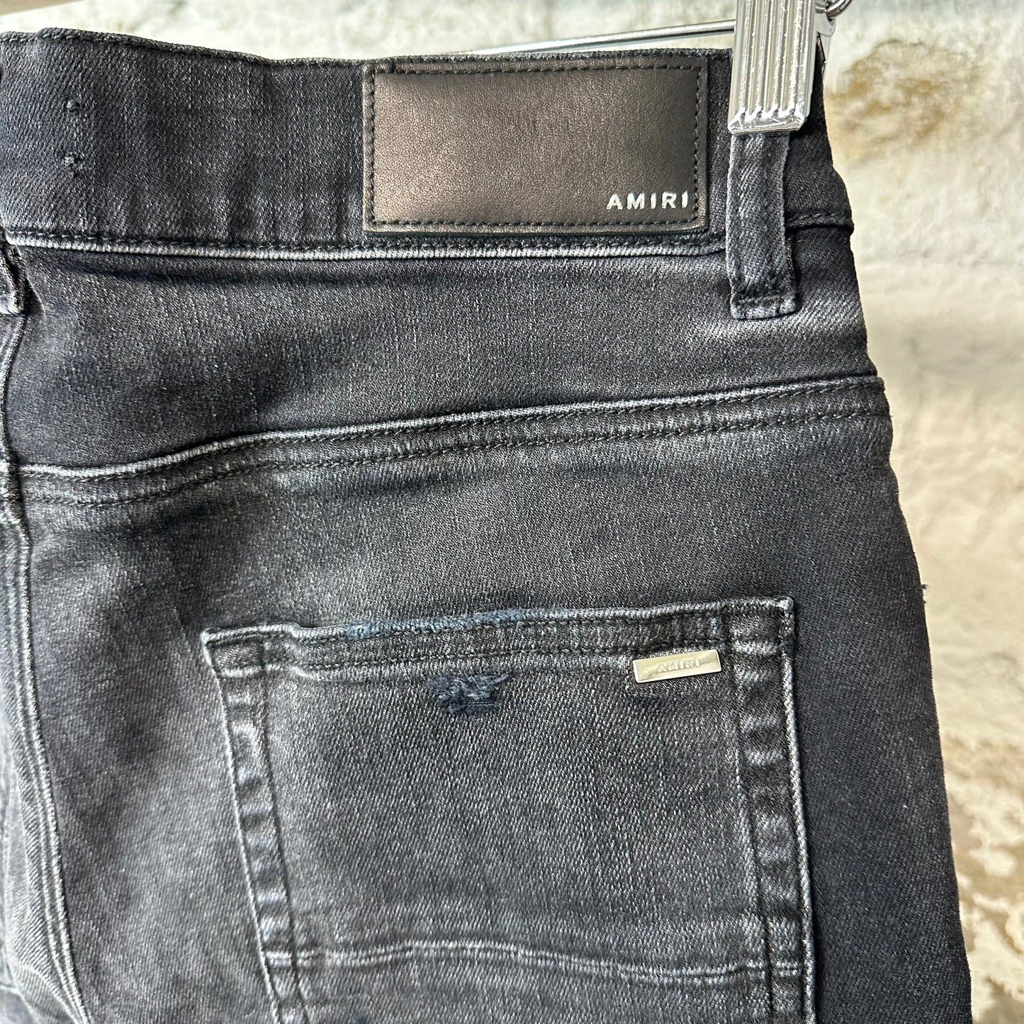 Amiri MX1 Red White Tie Dye Black Denim Jeans Sz 32