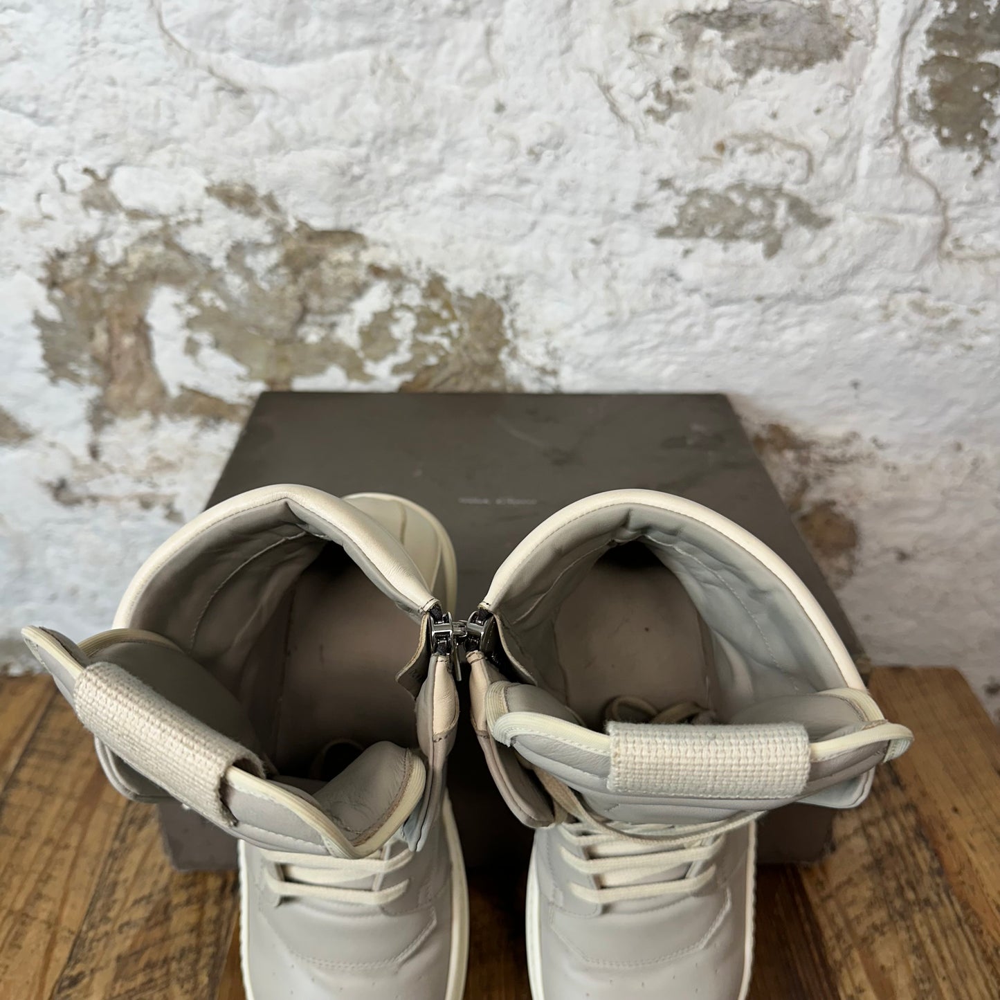 Rick Owens Geobasket Pearl Milk Sneaker Sz 9 (42)