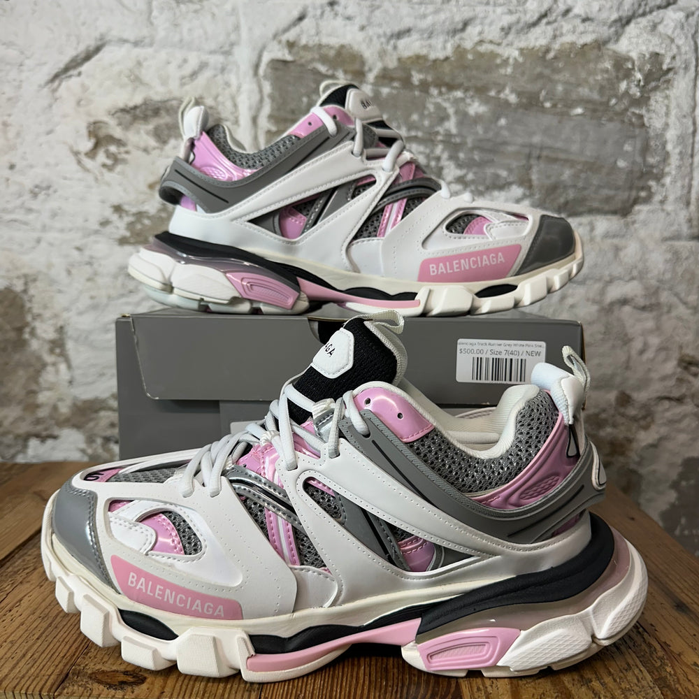 Balenciaga Track Runner Grey White Pink Sneaker Sz 7 (40) DS