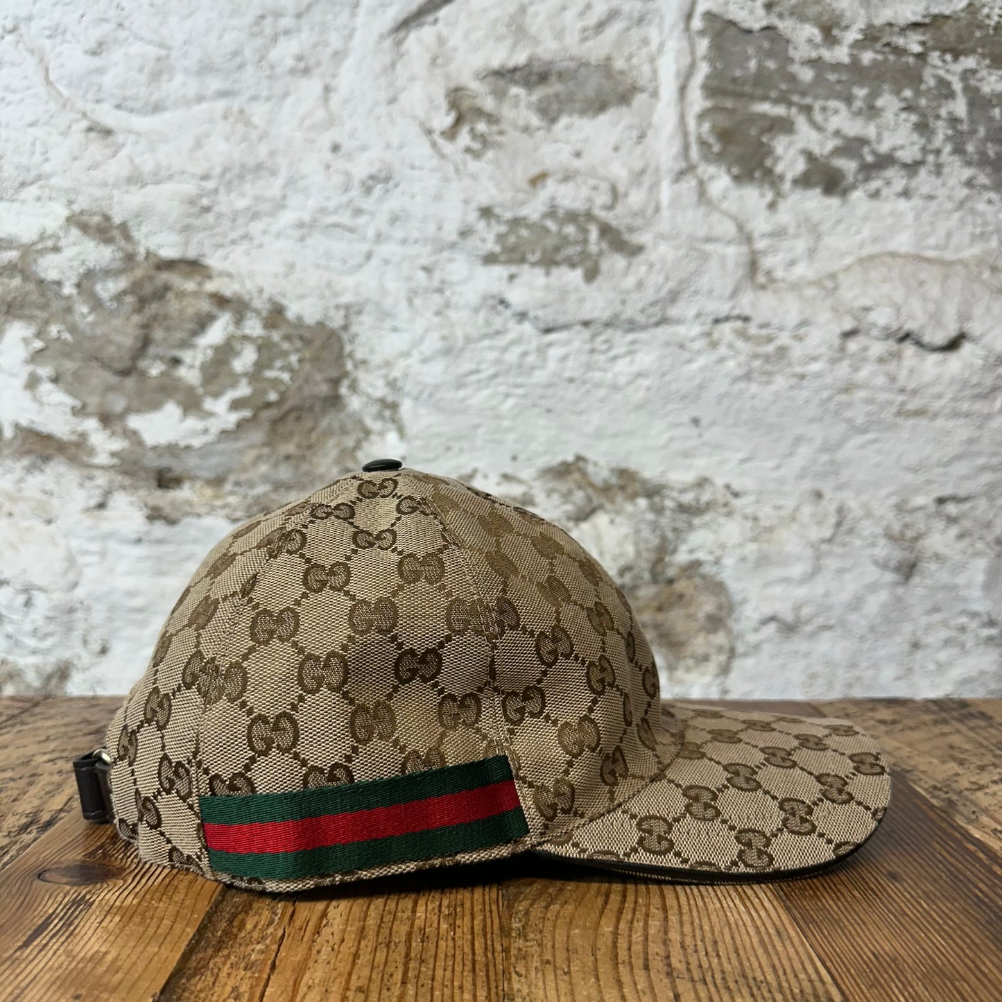 Gucci Tan Monogram Hat Sz XXL
