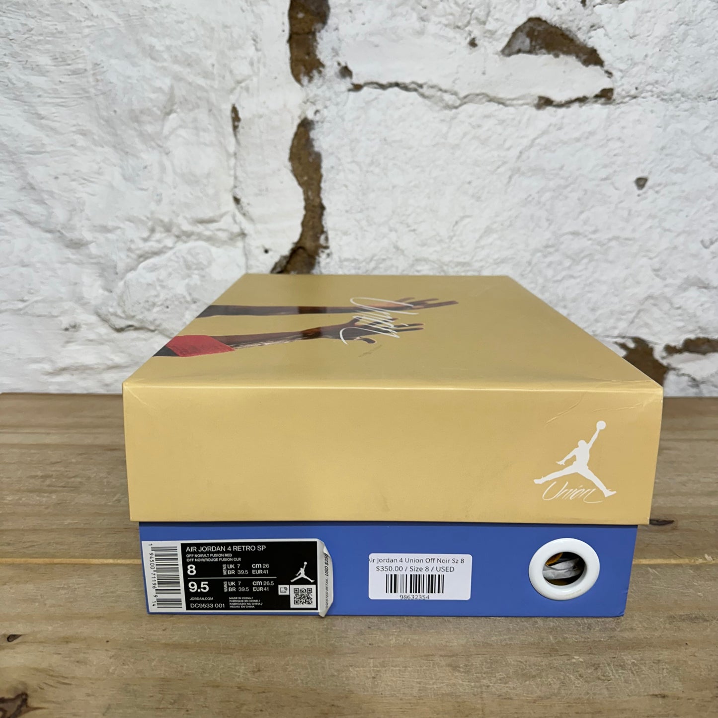 Air Jordan 4 Union Off Noir Sz 8