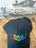 Amiri Black Rainbow Flagship Trucker Hat