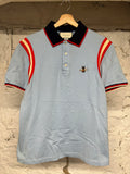 Gucci Bee Shoulder Stripe Light Blue Polo Sz XL