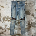 Amiri MX2 Multicolor Flannel Blue Denim Jeans Sz 31