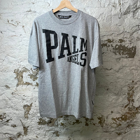 Palm Angels Cracked Black Spellout T-shirt Gray Sz S