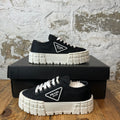 Prada Double Wheel Platform Black White Sneaker Sz 5 (37)