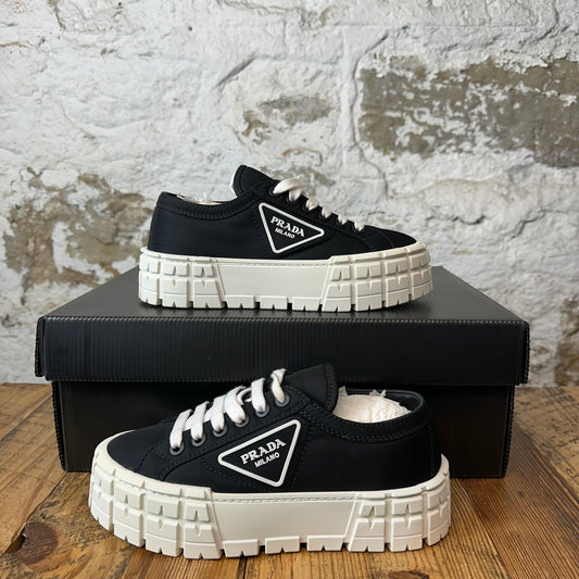 Prada Double Wheel Platform Black White Sneaker Sz 5 (37)