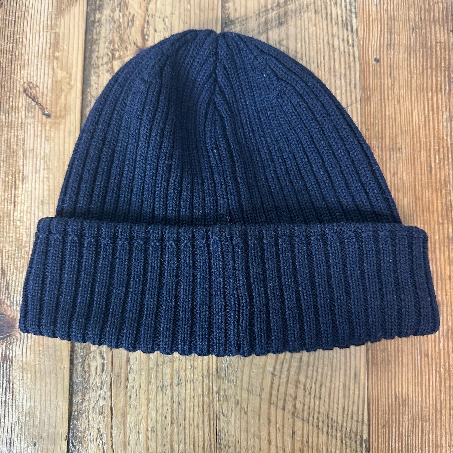 Moncler Small Logo Navy Knit Beanie