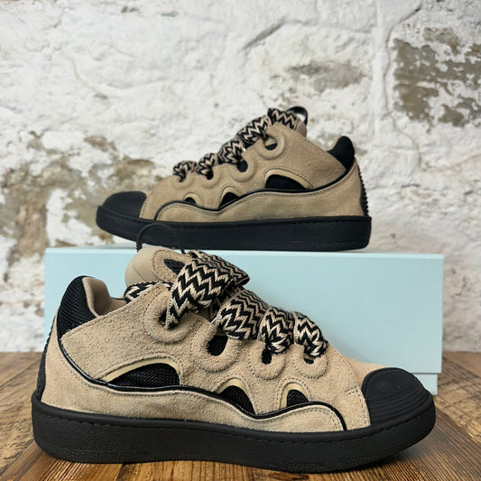 Lanvin Curb Tan Suede Black Sneaker