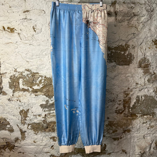 Louis Vuitton Map Print Silk Pants Sz M
