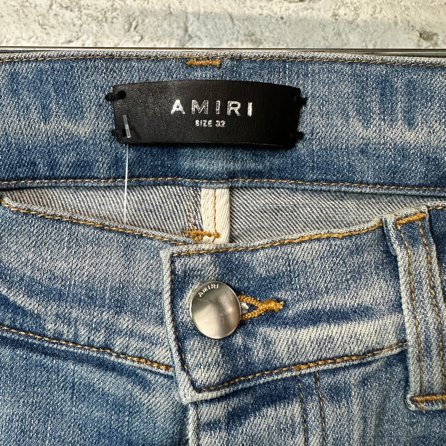 Amiri MX1 Black Multicolor Paisley Blue Denim Jeans Sz 32