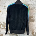 Palm Angels Rainbow Black Velour Track Jacket Sz S