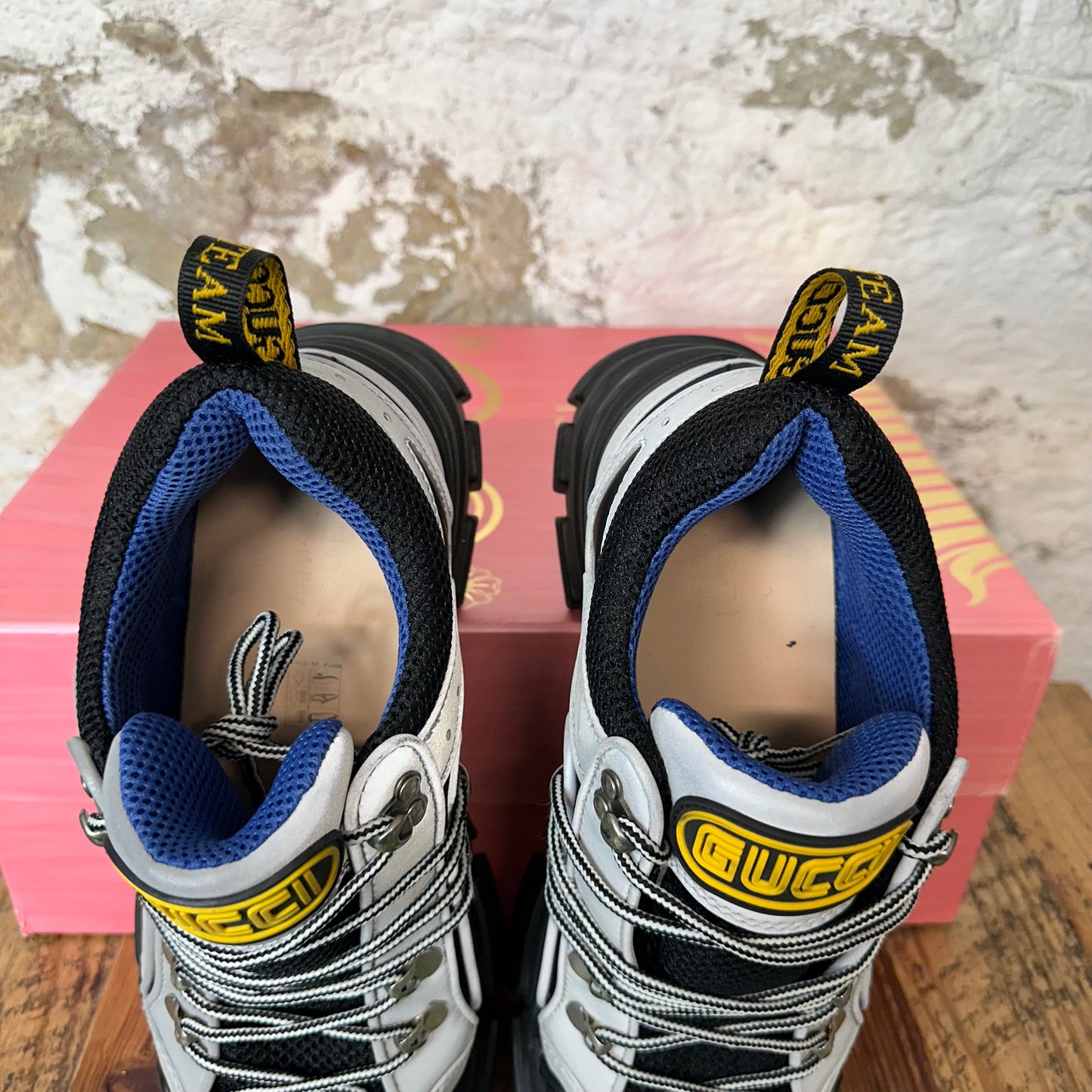 Gucci Flashtrek Grey Black Boot Sneaker Sz 9