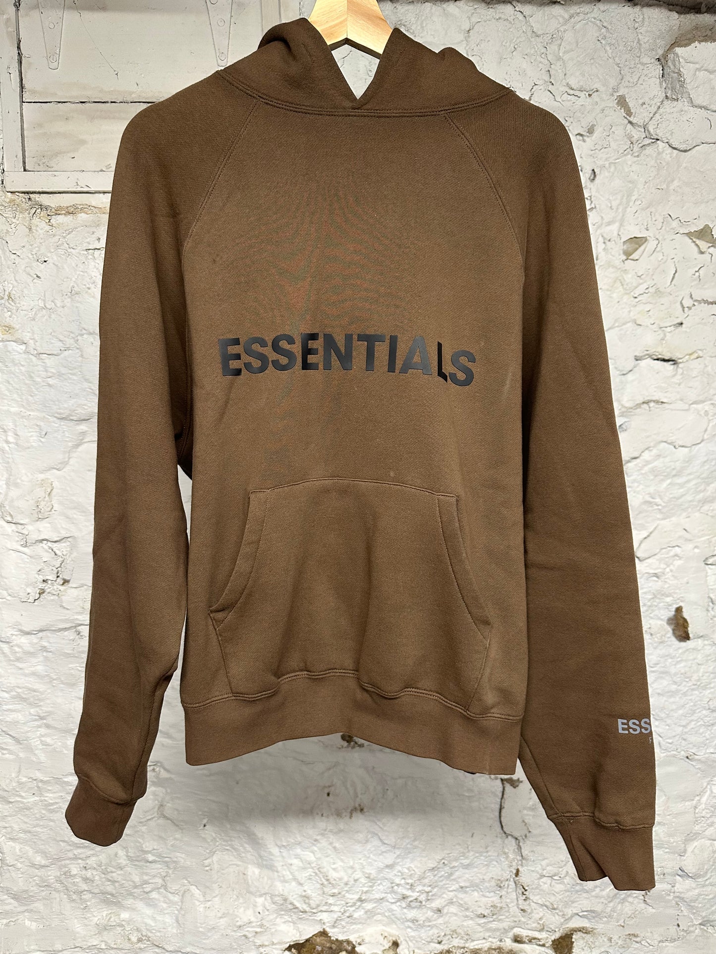Fear of God Essentials Brown Chest Logo Hoodie Sz XS