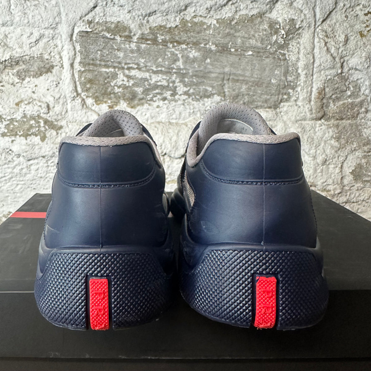 Prada Americas Cup Navy Rubber Sneaker Sz 8 (41)