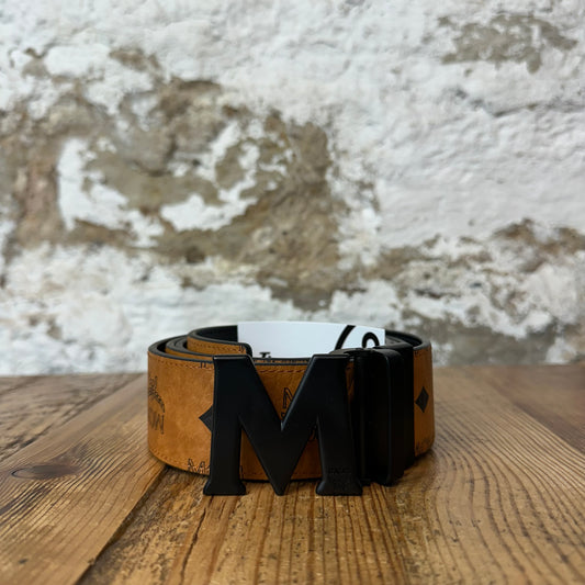 MCM Black Monogram Brown Belt (OSFA) DS