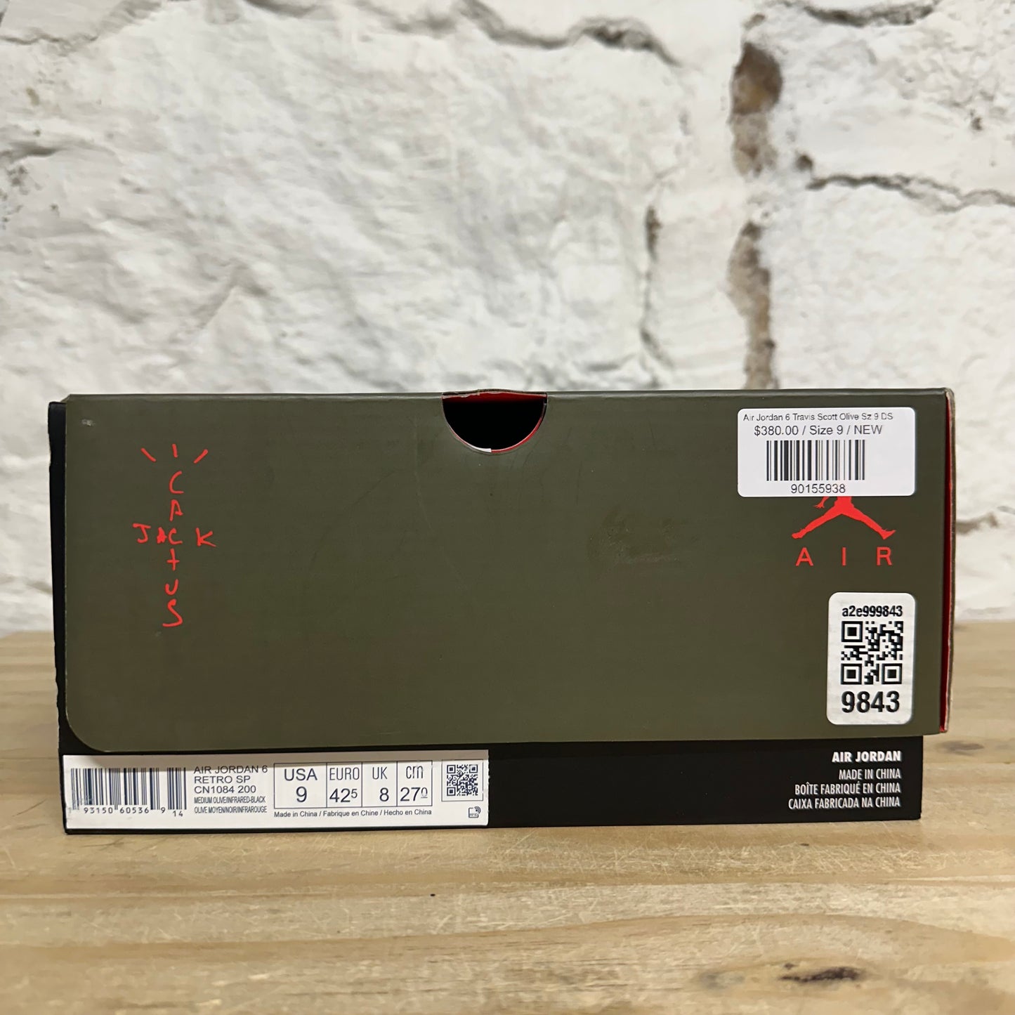 Air Jordan 6 Travis Scott Olive Sz 9 DS
