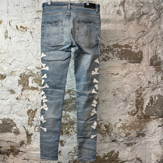 Amiri White Bones Blue Denim Jeans Sz 30