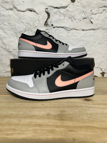 Air Jordan 1 Low Black Grey Pink Sz 10.5 DS