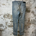 Amiri MX2 Multicolor Flannel Blue Denim Jeans Sz 36