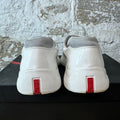 Prada Americas Cup White Patent Grey White Sneaker Sz 9