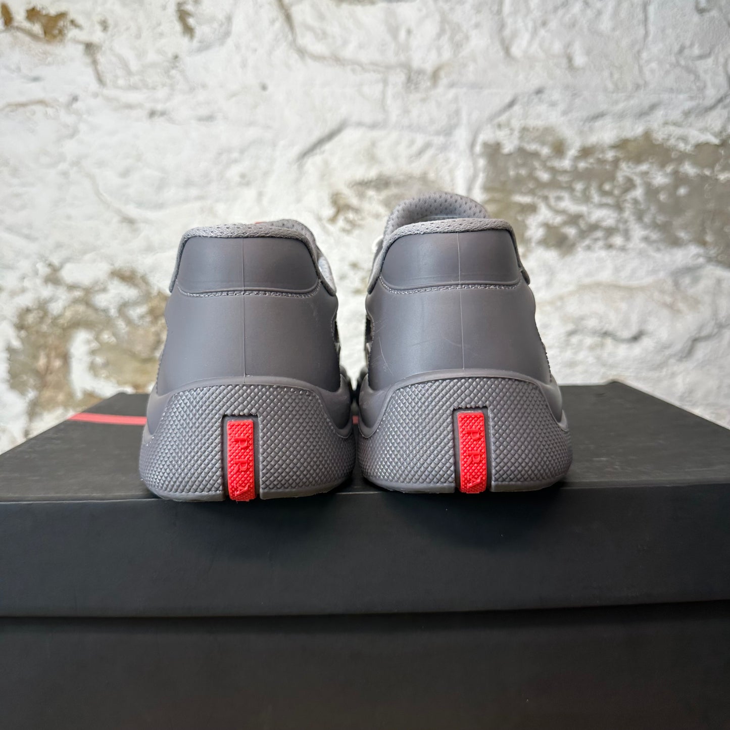 Prada Americas Cup Grey Rubber Sneaker Sz 9 (42)