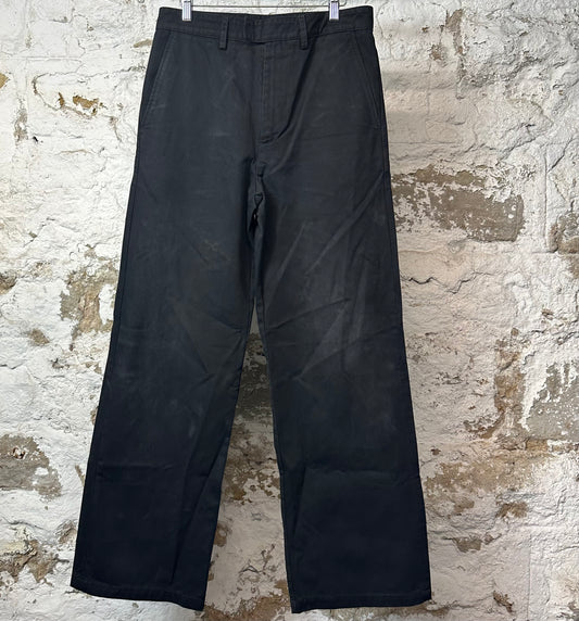 Amiri Back Logo Chino Kick Flare Black Pants Sz 32