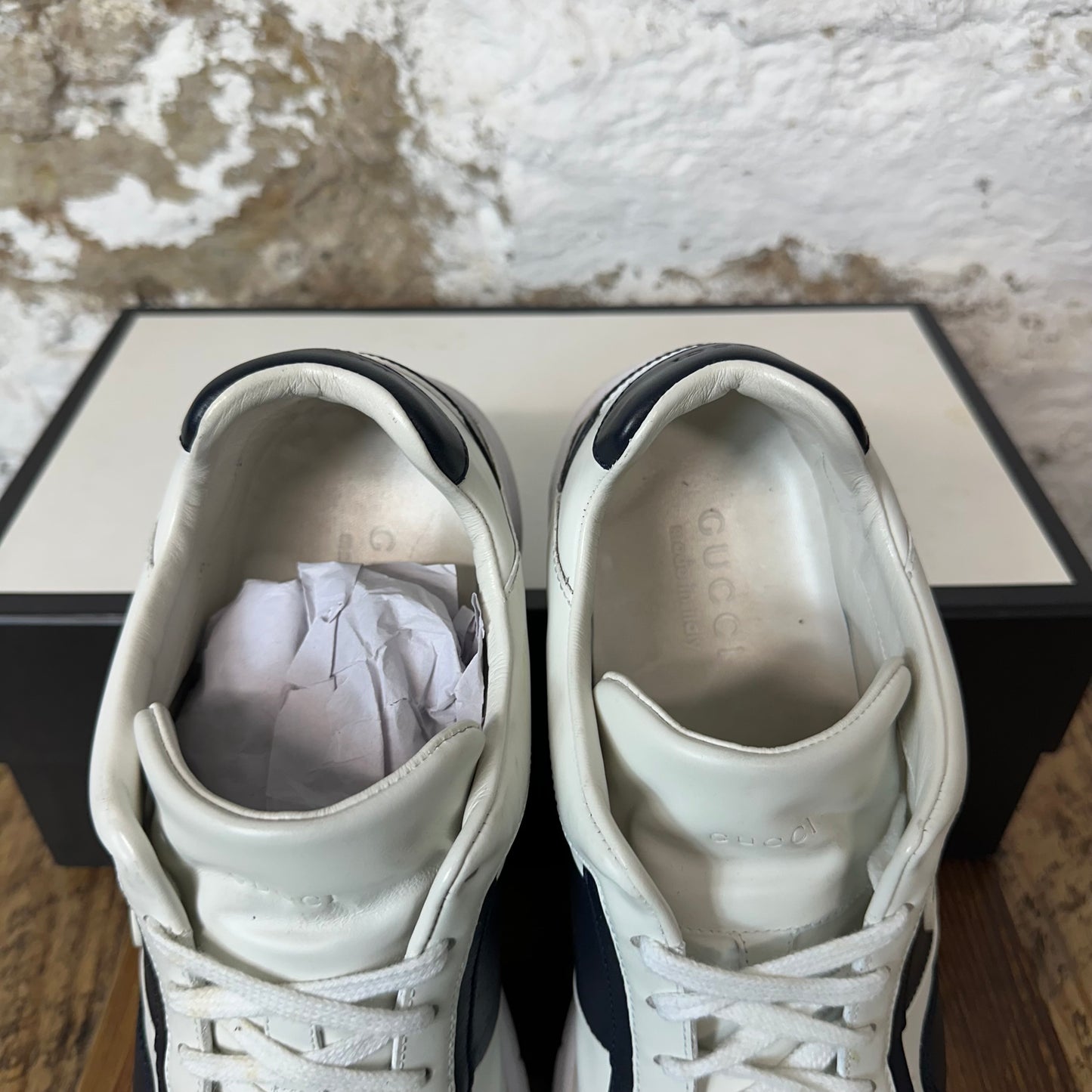 Gucci Interlocking GG Black White Sneaker Sz 9