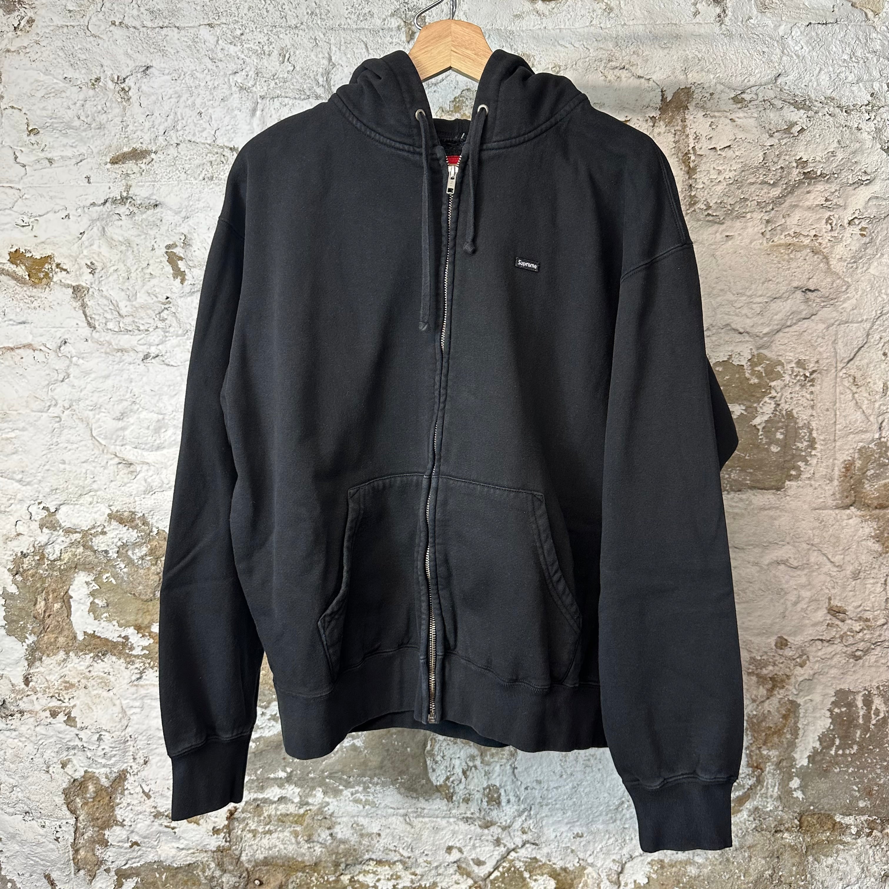 Supreme Small Box Logo Black Zip Up Hoodie Sz S