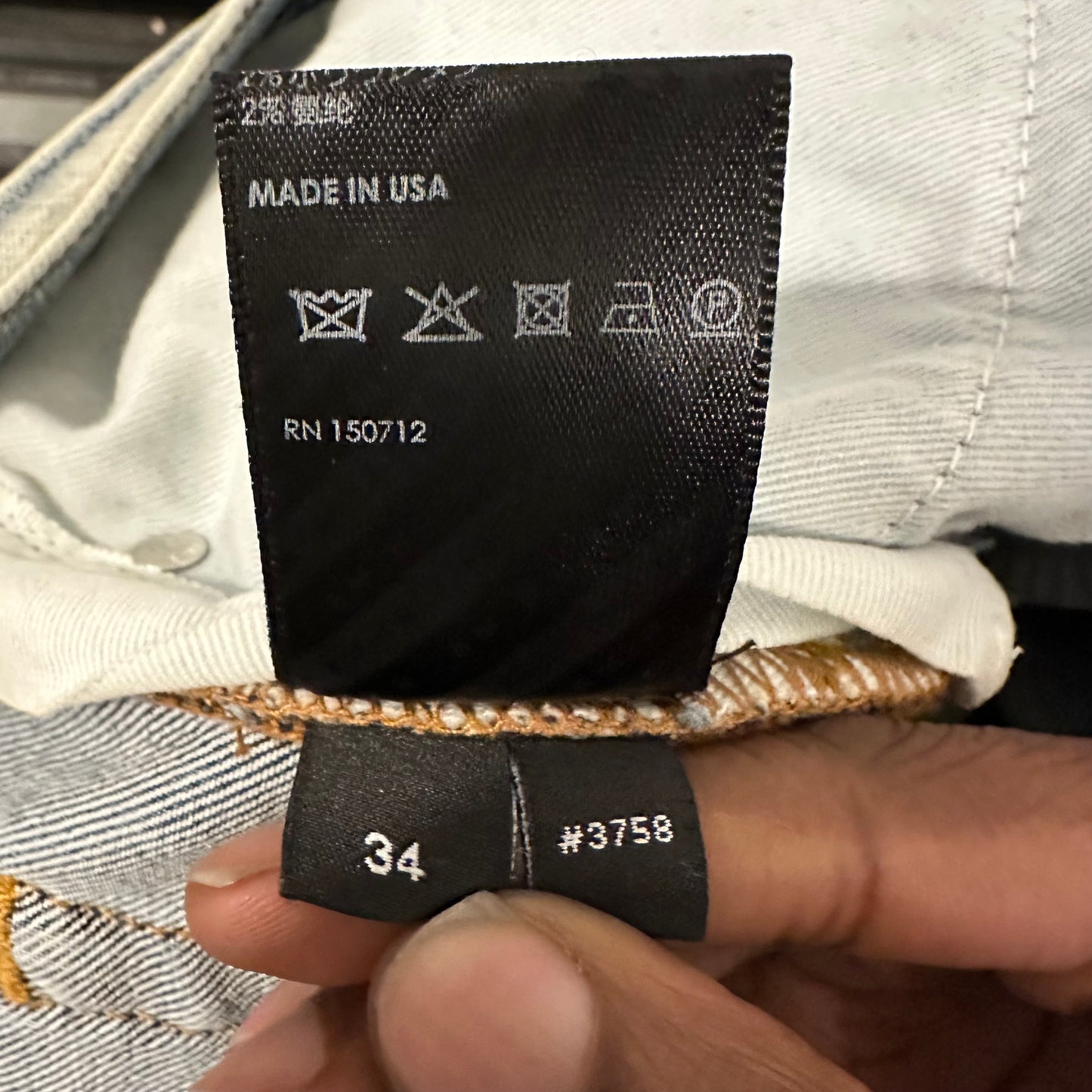 Amiri Plain Washed Blue Denim Jeans Sz 34