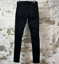 Amiri MX1 Black Leather Black Denim Jeans Sz 29
