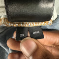 Amiri Multicolor Paisley Patches Washed Blue Denim Jeans Sz 29